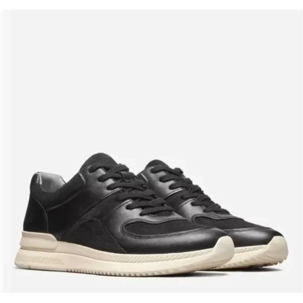 EVERLANE Leather Suede Court Sneaker Black Trainer Shoes Mens Size 11 NEW Casual